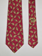 007260 Hermès tie red crane pattern 7260 MA