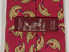 007260 Hermès tie red crane pattern 7260 MA