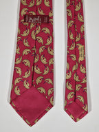 007260 Hermès tie red crane pattern 7260 MA