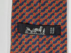 000726 Hermès tie blue geometric pattern 726 FA