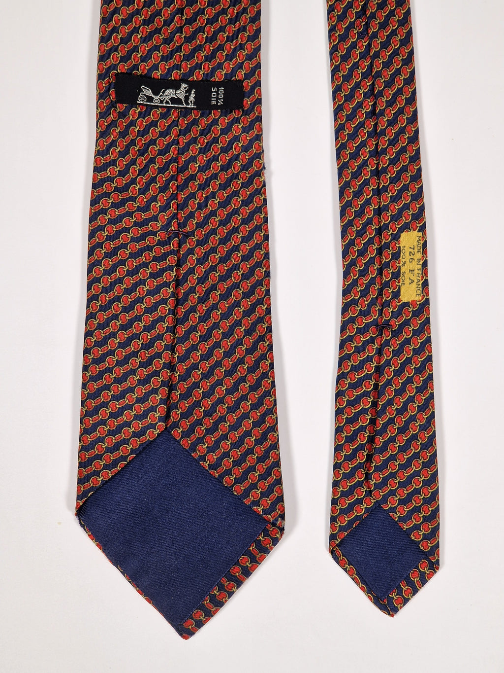 000726 Hermès tie blue geometric pattern 726 FA