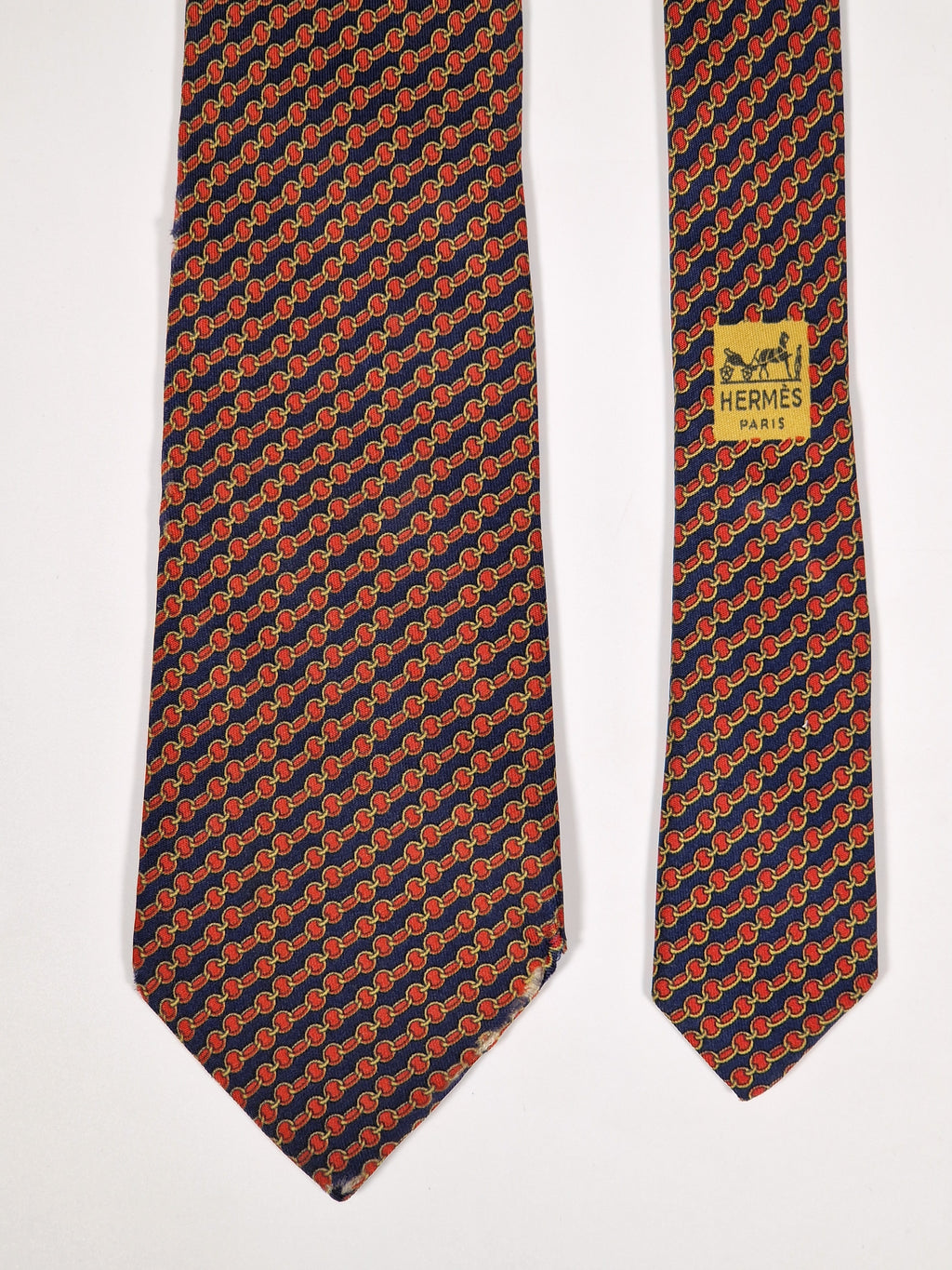 000726 Hermès tie blue geometric pattern 726 FA