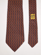 000726 Hermès tie blue geometric pattern 726 FA