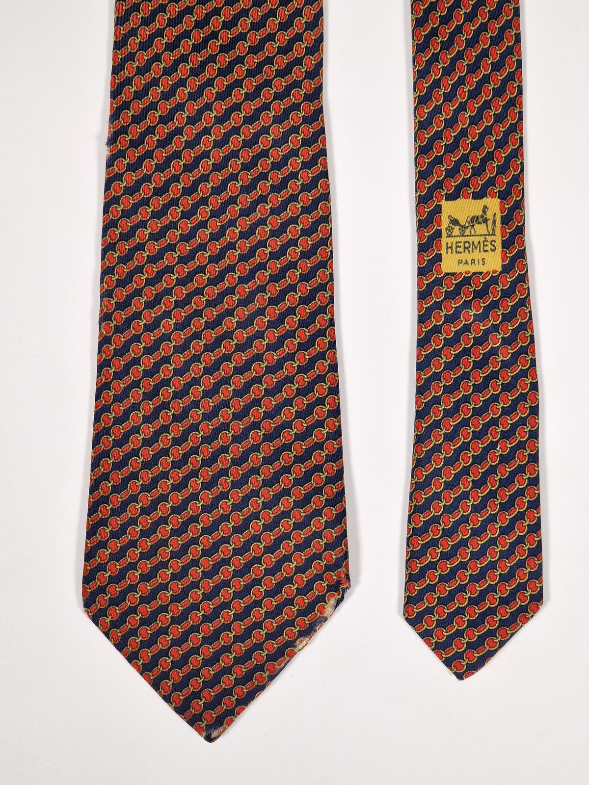 000726 Hermès tie blue geometric pattern 726 FA