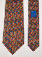 007273 Hermès tie whimsical falcon pattern 7273 MA