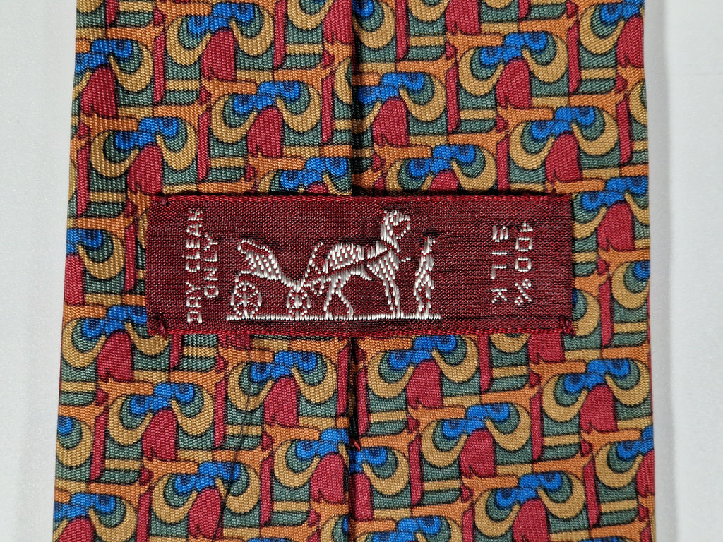 007273 Hermès tie whimsical falcon pattern 7273 MA