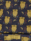 Hermès silk tie grey owl whimsical pattern 7275 MA