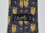 Hermès silk tie grey owl whimsical pattern 7275 MA