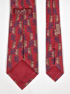 Hermès silk tie red climbing bear  7282 MA
