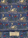 Hermès silk tie blue swan pattern 7285 MA
