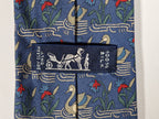 Hermès silk tie blue swan pattern 7285 MA