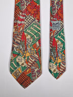 Hermès silk tie multicolor heraldic pattern 7286 MA