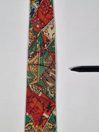 Hermès silk tie multicolor heraldic pattern 7286 MA