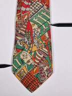 Hermès silk tie multicolor heraldic pattern 7286 MA