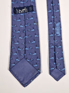 007294 Hermès tie blue whale pattern 7294 EA