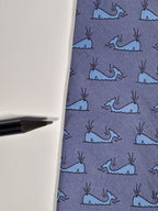 007294 Hermès tie blue whale pattern 7294 EA