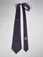 Hermès silk tie blue giraff whimsical pattern 7314 EA