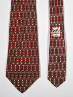 000731 Hermès tie brown equestrian pattern 731 FA