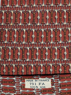 000731 Hermès tie brown equestrian pattern 731 FA