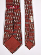 000731 Hermès tie brown equestrian pattern 731 FA