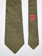 007321 Hermès tie green knot pattern 7321 EA