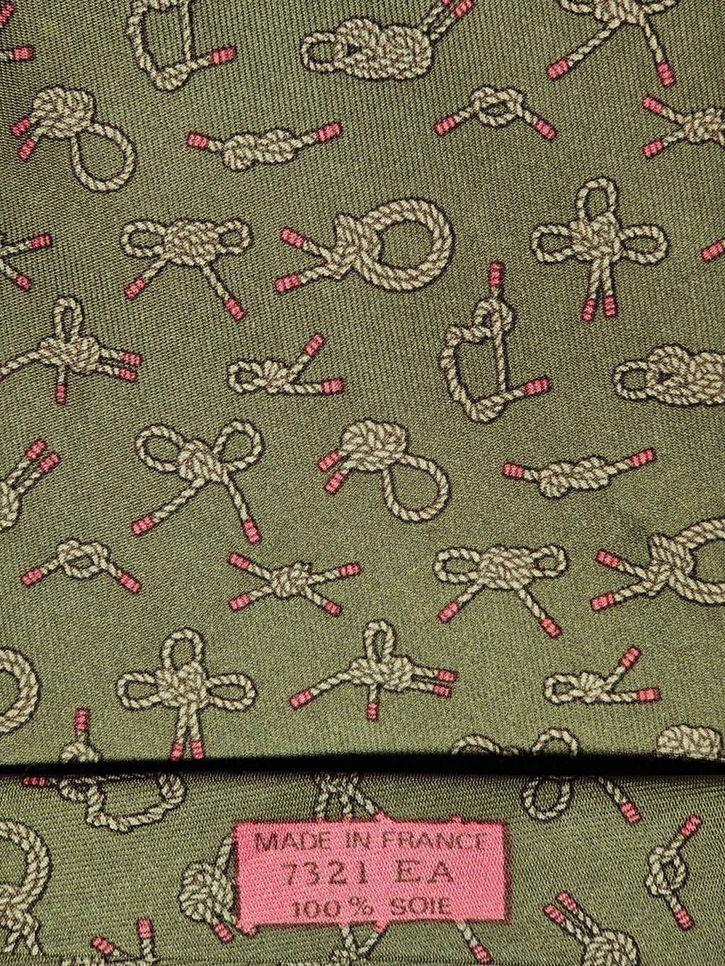 007321 Hermès tie green knot pattern 7321 EA
