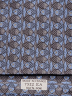Hermès silk tie blue whimsical fishes 7322 EA