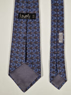 Hermès silk tie blue whimsical fishes 7322 EA