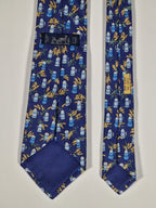 Hermès silk tie blue beer 7357 PA
