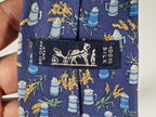 Hermès silk tie blue beer 7357 PA