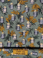 Hermès silk tie green beer and barley whimsical pattern Hermès 7347 PA tie green