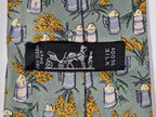 Hermès silk tie green beer and barley whimsical pattern Hermès 7347 PA tie green