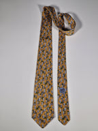 Hermès silk tie yellow beer 7357 PA