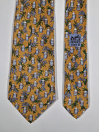 Hermès silk tie yellow beer 7357 PA