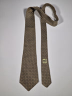 Hermès silk tie brown equestrian pattern 7349 PA