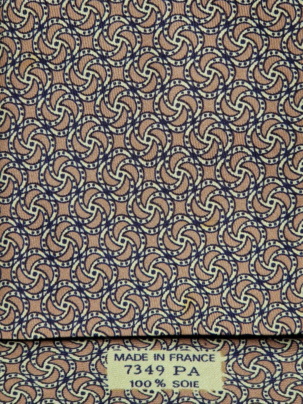 Hermès silk tie brown equestrian pattern 7349 PA