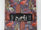 007361 Hermès tie blue bird and garden pattern Hermès 7361 PA tie blue