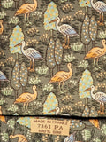 007361 Hermès silk tie green birds pattern 7361 PA