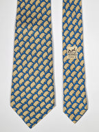 007367 Hermès tie blue Whimsical sheep 7367 PA