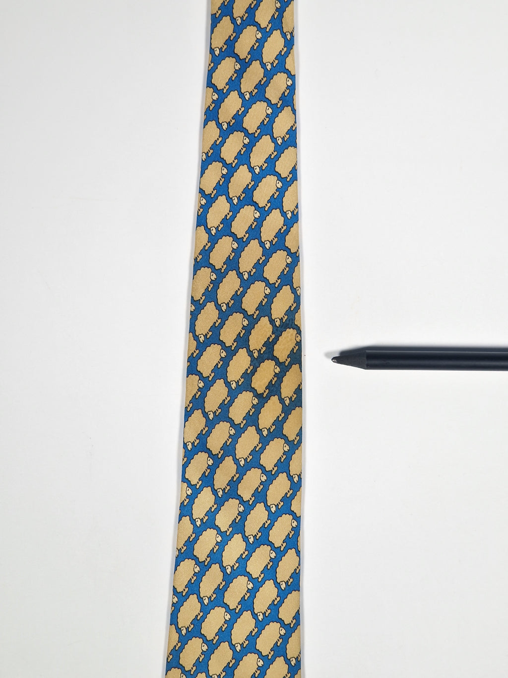 007367 Hermès tie blue Whimsical sheep 7367 PA