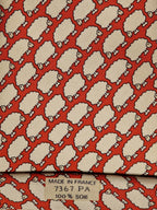 007367 Hermès tie red whimsical sheep 7367 PA