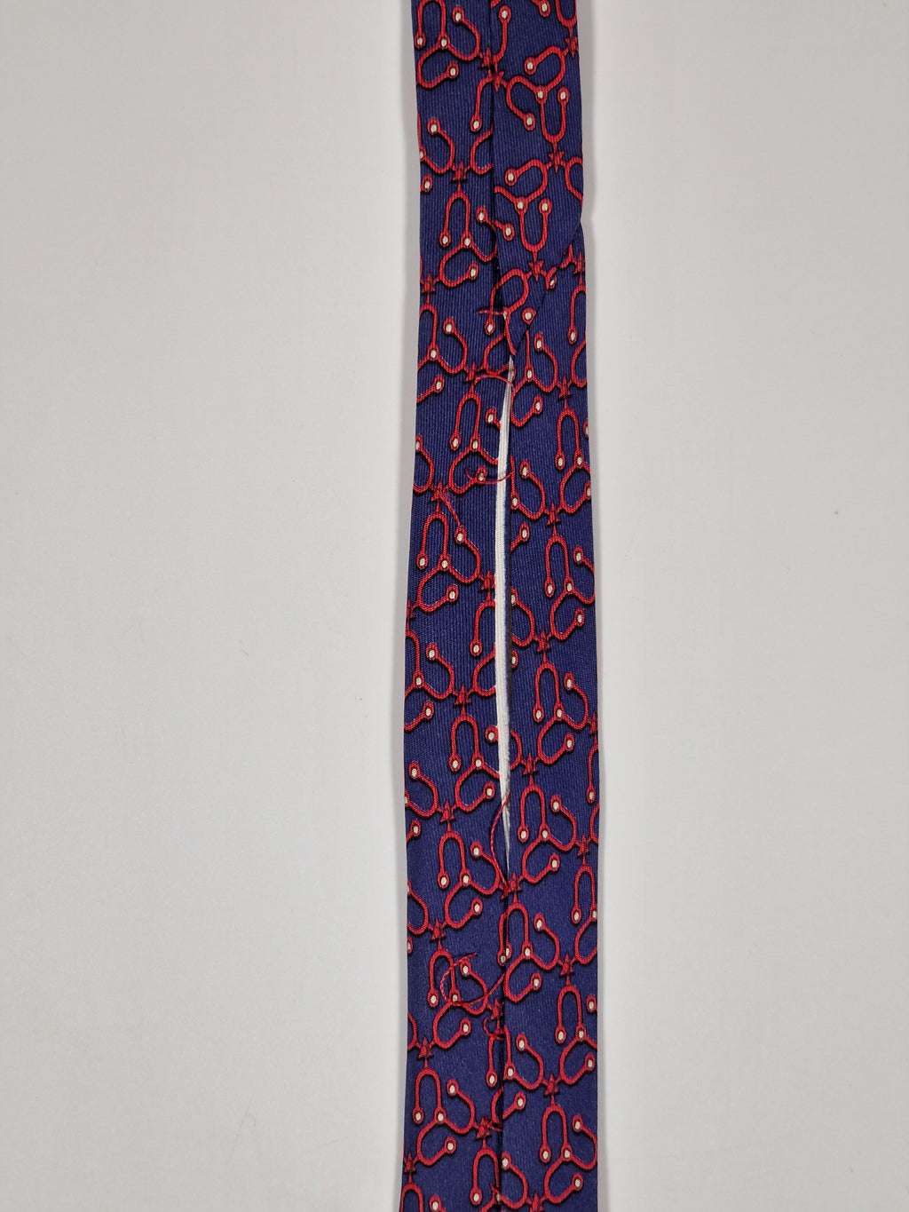 007382 Hermès tie blue equestrian pattern 7383 PA