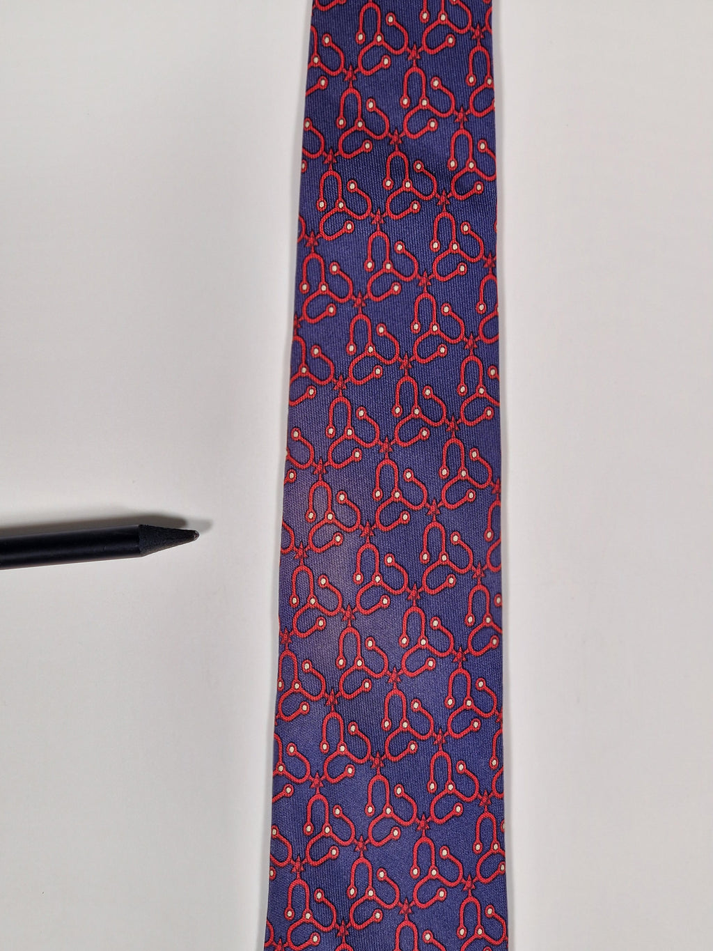 007382 Hermès tie blue equestrian pattern 7383 PA
