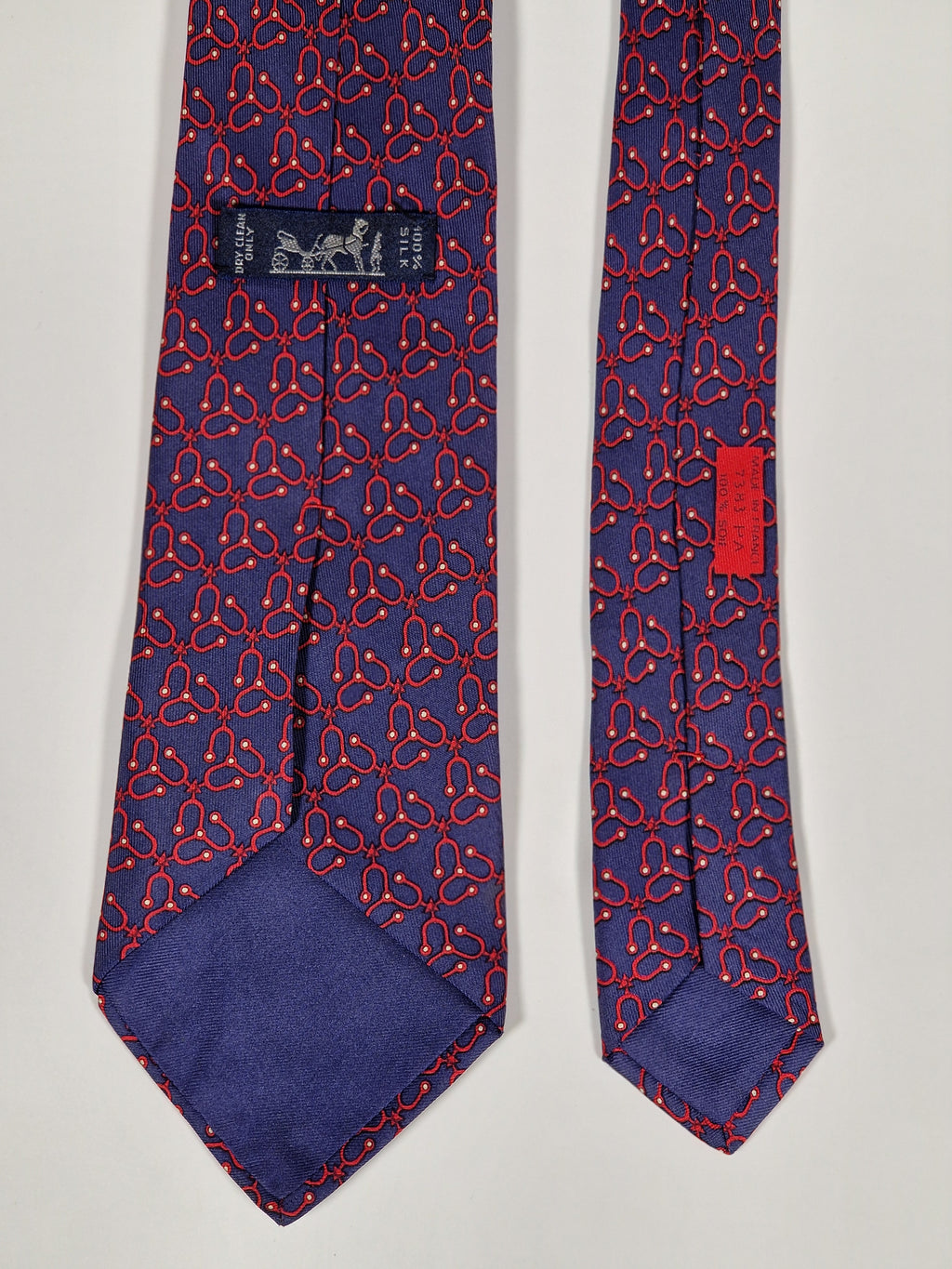 007382 Hermès tie blue equestrian pattern 7383 PA