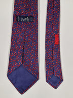 007382 Hermès tie blue equestrian pattern 7383 PA