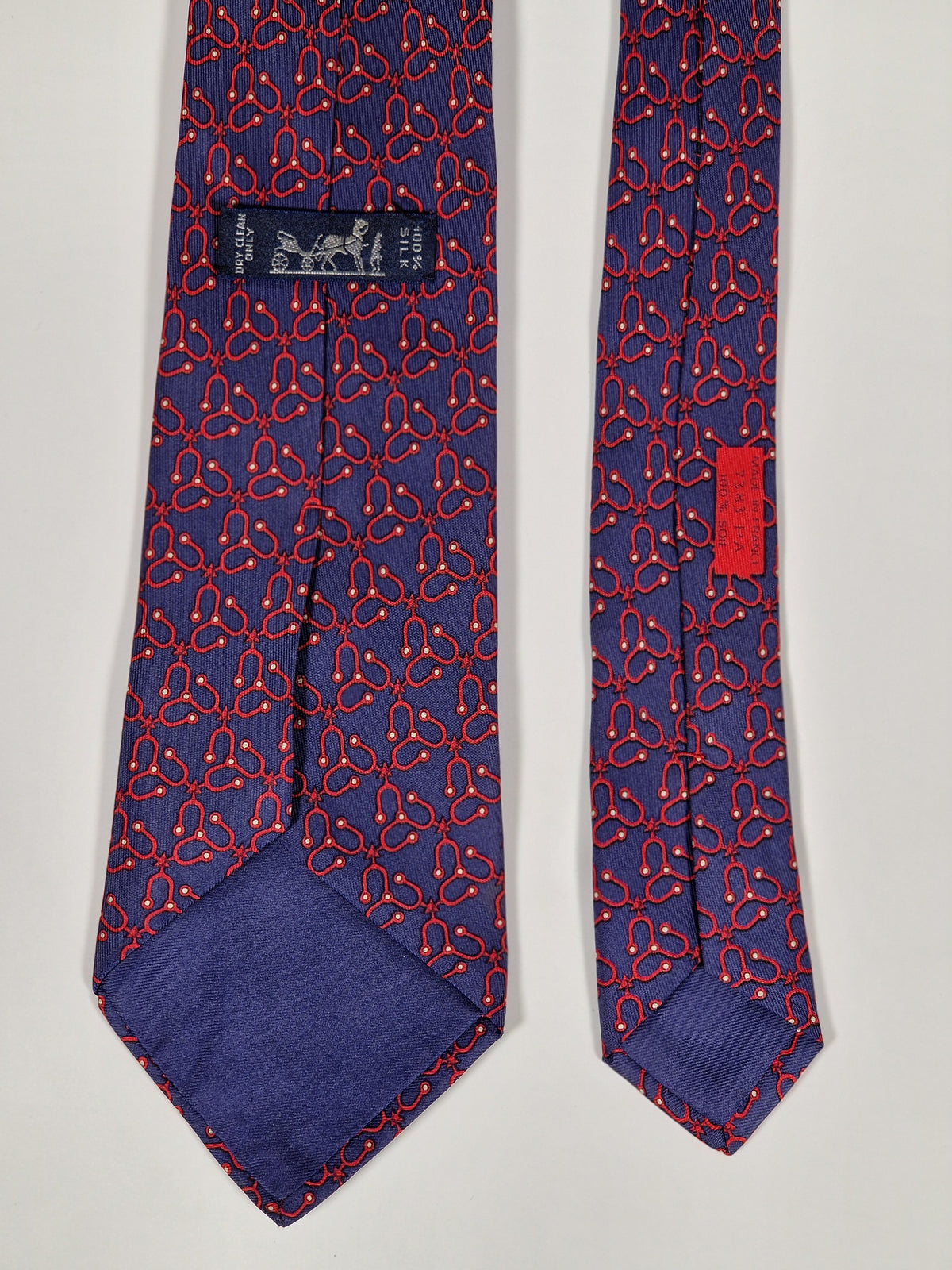 007382 Hermès tie blue equestrian pattern 7383 PA