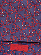 007382 Hermès tie blue equestrian pattern 7383 PA