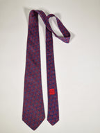 007382 Hermès tie blue equestrian pattern 7383 PA