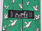 007387 Hermès tie green pegasus pattern 7387 PA