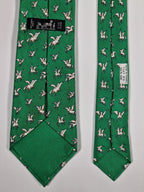 007387 Hermès tie green pegasus pattern 7387 PA